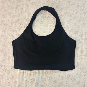 SHEIN Black Fitted Sleeveless Crop Tank Top